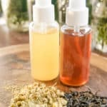 Ingredients and 2 bottles of homemade hairspray