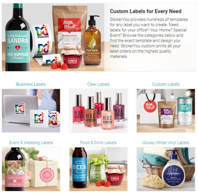 StickerYou Custom Label Options