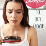 Hair Loss is no fun especially as a woman. There are many causes, but using a natural shampoo for hair growth is a great way to start fighting it. #hairgrowth, #hairloss #haircare #healthyhair #dandruff #shampoonatural