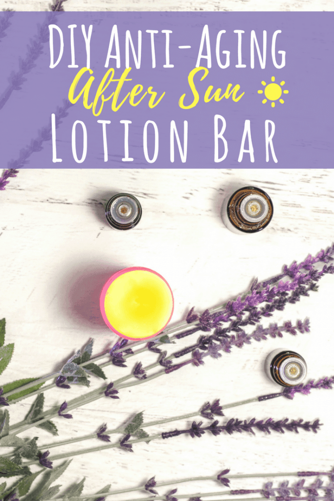 Soothe your skin after a day in the hot sun with this DIY Anti-aging after Sun Lotion Bar Recipe infused with Essential Oils! #antiaging #skincare #sunburn #healing #summer #diybeauty