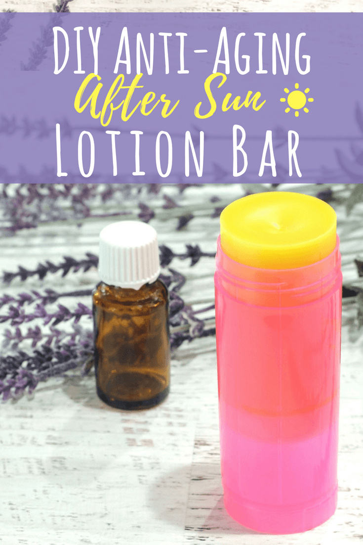 Soothe your skin after a day in the hot sun with this DIY Anti-aging after Sun Lotion Bar Recipe infused with Essential Oils! #antiaging #skincare #sunburn #healing #summer #diybeauty