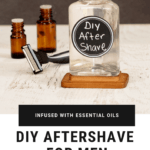 This DIY aftershave recipe for men is seriously so simple! Stop buying the aftershave at the store, and give this homemade aftershave recipe a try instead. It's simple, natural and will leave your man's face smelling amazing and not dried out! Don't forget the man in your life with this simple aftershave recipe! #diy #aftershave #essentialoils