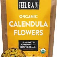 Organic Calendula Flowers - Whole - 16oz Resealable Bag (1lb) - 100% Raw From Egypt - by Feel Good Organics