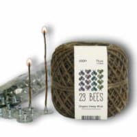 100% Organic Hemp Candle Wick + Wick Sustainer Tabs&nbsp;