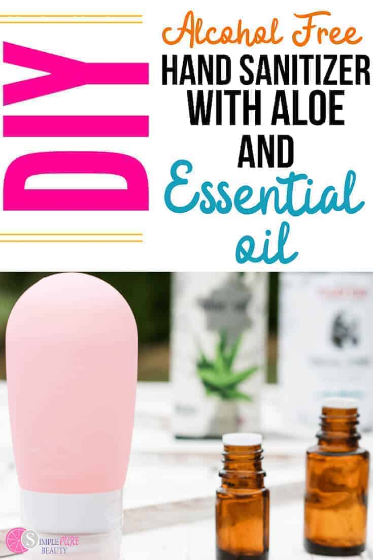 Alcohol free hand sanitizer bottle with essential oils