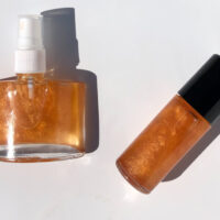 2 bottles of diy shimmer body oil