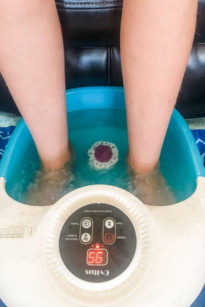 Epsom salt foot bath